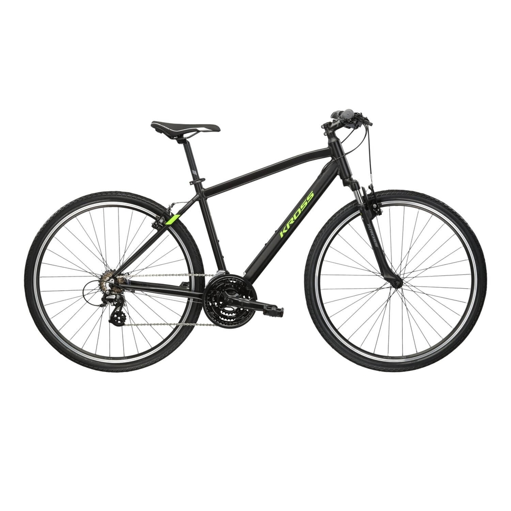 Велосипед горный KROSS Evado 2.0 28 L 2024 Черный/зеленый